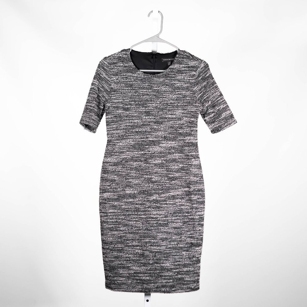 Banana Republic Womens Dress Gray Textured Stretch Bodycon Sheath Work Career 4P